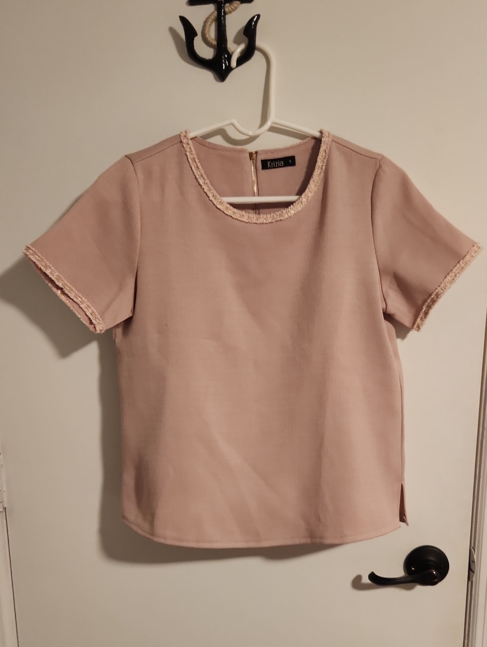 PER TE BY KRIZIA Pale Blush Short Sleeve Top